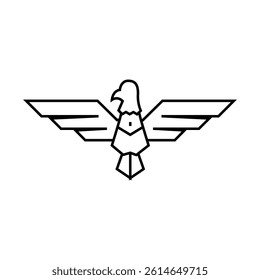 eagle tattoo art vintage line icon vector. eagle tattoo art vintage sign. isolated contour symbol black illustration