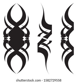 Eagle tattoo design. Vector illustration with tribal tattoo isolated on white.