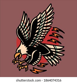 Eagle Tattoo Illustration Vector Design