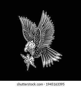 eagle tattoo illustration vector design