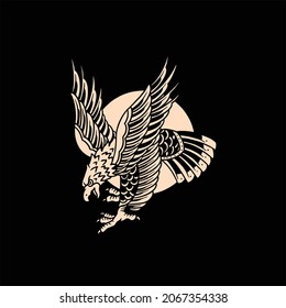 eagle tattoo illustration vector design