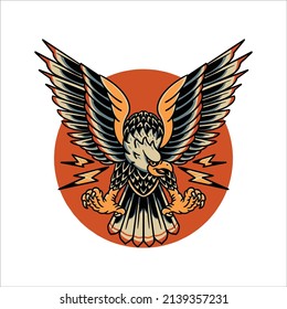 eagle tattoo illustration vector design