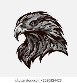 Eagle for tattoo or Tshirt design or outwear. Hunting style eagle background. Concept on white background isolated vector illustration