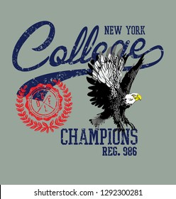 Eagle team college style vector art
