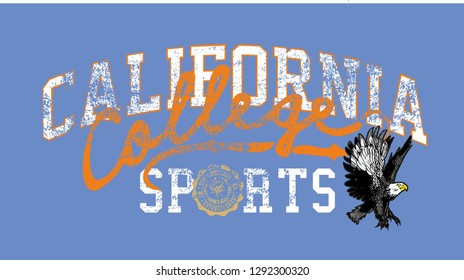 Eagle team college style vector art