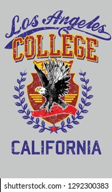 Eagle team college style vector art