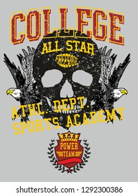 Eagle team college style vector art