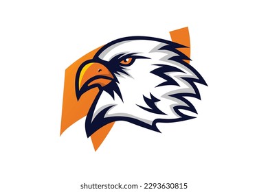 Eagle team gaming mascot logo cartoon illustration vector design