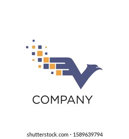 eagle techno design vector icon