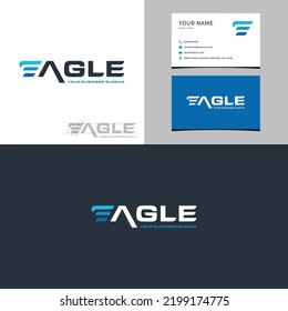 Eagle Text Logo Design Vector