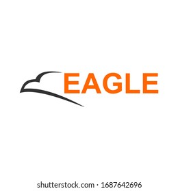 Eagle text and silhouette logo design