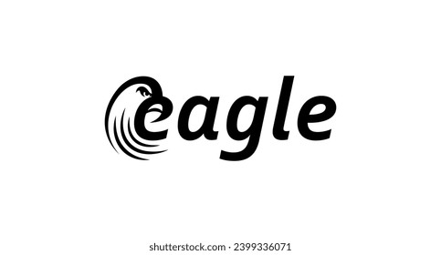 Diseño del logotipo de marca de texto de águila.