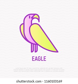 Eagle thin line icon. Modern vector illustration, symbol of freedom.