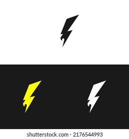 The eagle thunder bolt symbol is minimal, elegant and clean; eagle logo; eagle icon