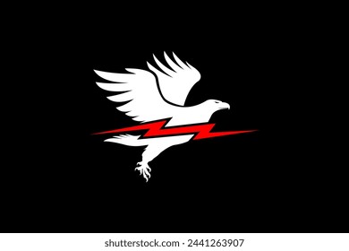 Eagle and Thunder vector logo design