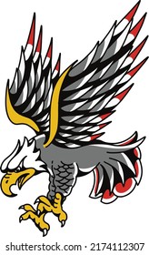 Eagle Traditional Tattoo Design Vector