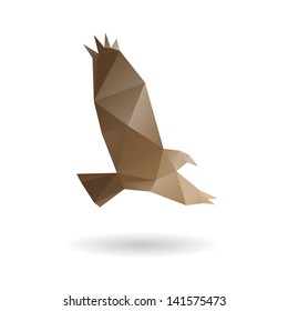 Eagle triangle shape isolated on a white backgrounds, vector illustration