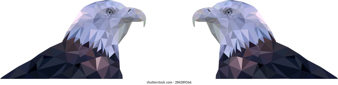 eagle triangles low poly art vector