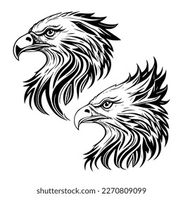 Eagle tribal tattoo design representing strength and freedom in its intricate lines and curves