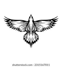 Eagle tribal tattoo illustration design