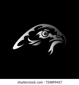 Bald Eagle Silhouette Isolated On Black Stock Vector (Royalty Free ...