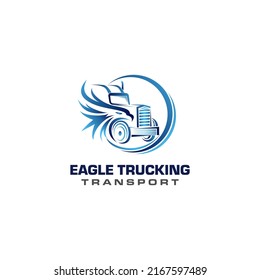 eagle trucking logo vector stock design template