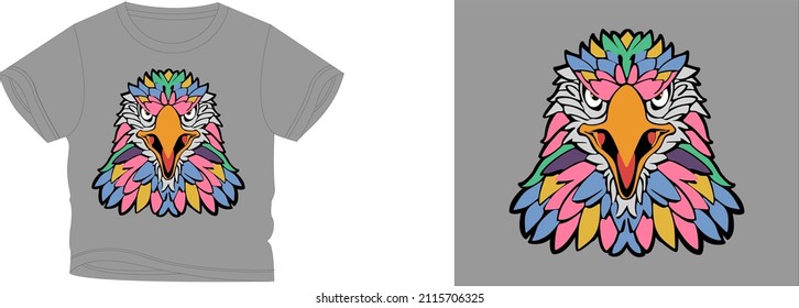 eagle t-shirt design background color is a gray and t-shirt color is a gray beautiful color and beautiful design