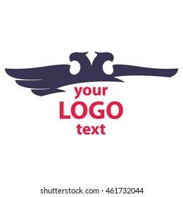 Eagle two heads vector logo. Animal design for sport team branding, T-shirt, label, badge, card or illustration.