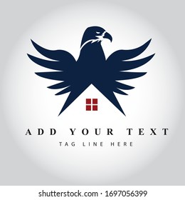 Eagle Type Real Estate logo design & illustration vector art 