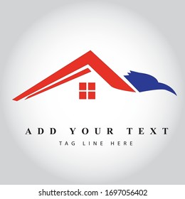 Eagle Type Real Estate logo design & illustration vector art 