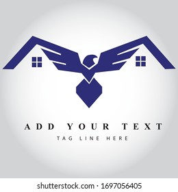 Eagle Type Real Estate logo design & illustration vector art 