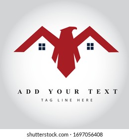 Eagle Type Real Estate logo design & illustration vector art 