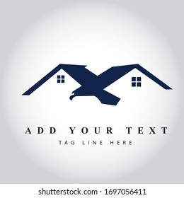 Eagle Type Real Estate logo design & illustration vector art 