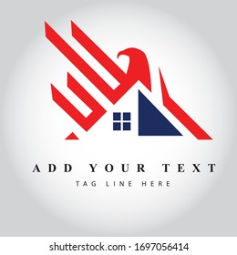 Eagle Type Real Estate logo design & illustration vector art 