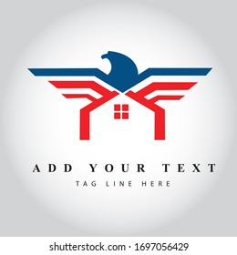 Eagle Type Real Estate logo design & illustration vector art 