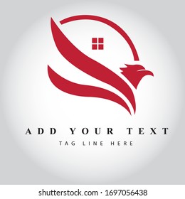 Eagle Type Real Estate logo design & illustration vector art 