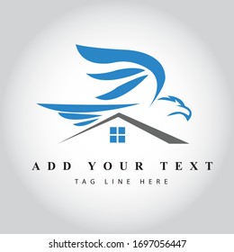 Eagle Type Real Estate logo design & illustration vector art 