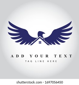 Eagle Type Real Estate logo design & illustration vector art 