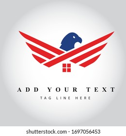 Eagle Type Real Estate logo design & illustration vector art 