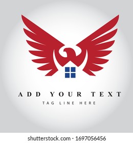 Eagle Type Real Estate logo design & illustration vector art 