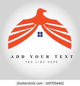 Eagle Type Real Estate logo design & illustration vector art 