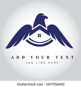 Eagle Type Real Estate logo design & illustration vector art 