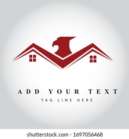 Eagle Type Real Estate logo design & illustration vector art 