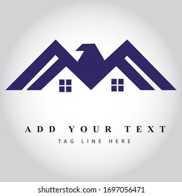 Eagle Type Real Estate logo design & illustration vector art 