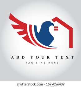 Eagle Type Real Estate logo design & illustration vector art 