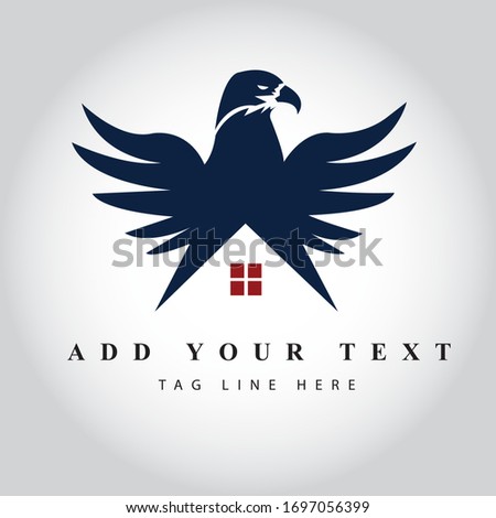 Eagle Type Real Estate logo design & illustration vector art 