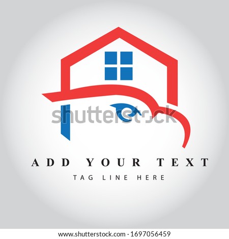 Eagle Type Real Estate logo design & illustration vector art 