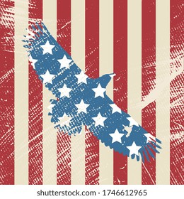 Eagle with US flag