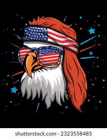 Eagle USA Celebrating America And 4th Of July With The American Flag