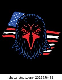 Eagle USA Celebrating America And 4th Of July With The American Flag
